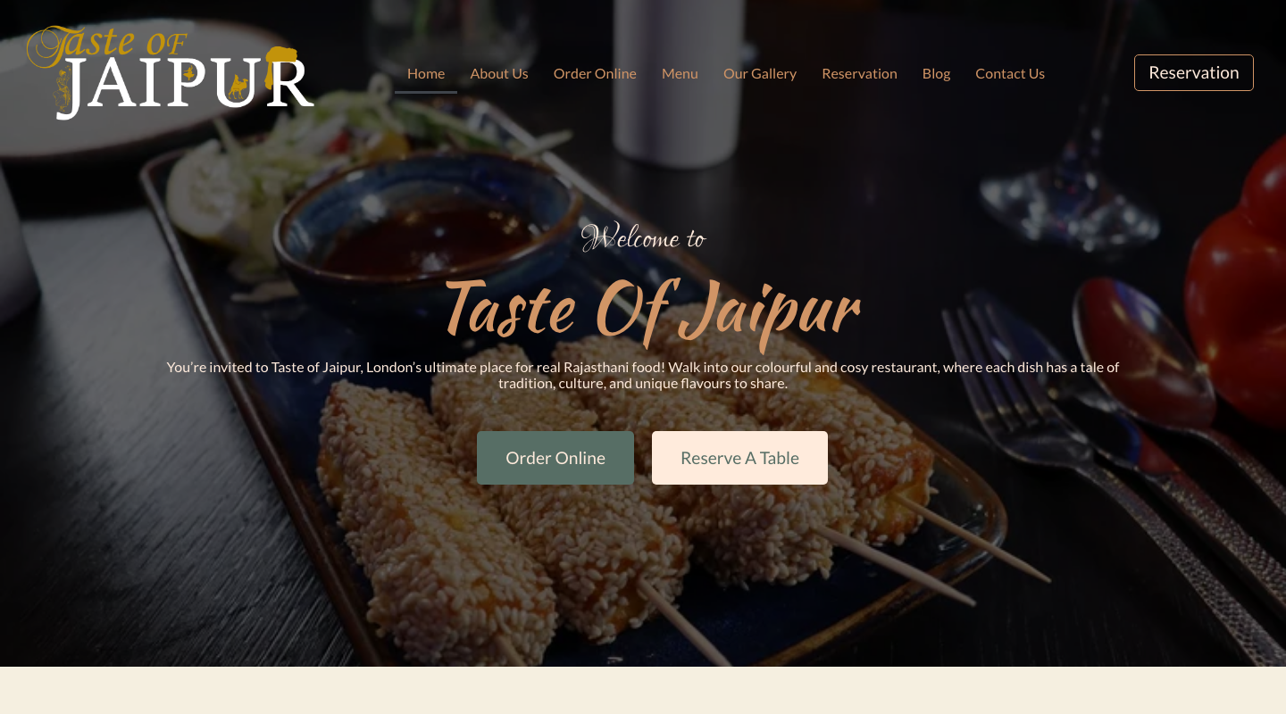 Taste Of Jaipur dining space