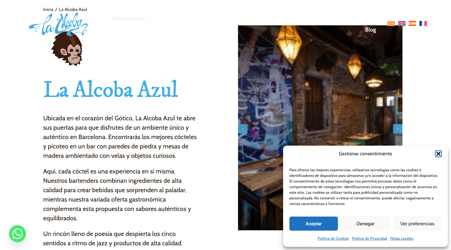 La Alcoba Azul dining space